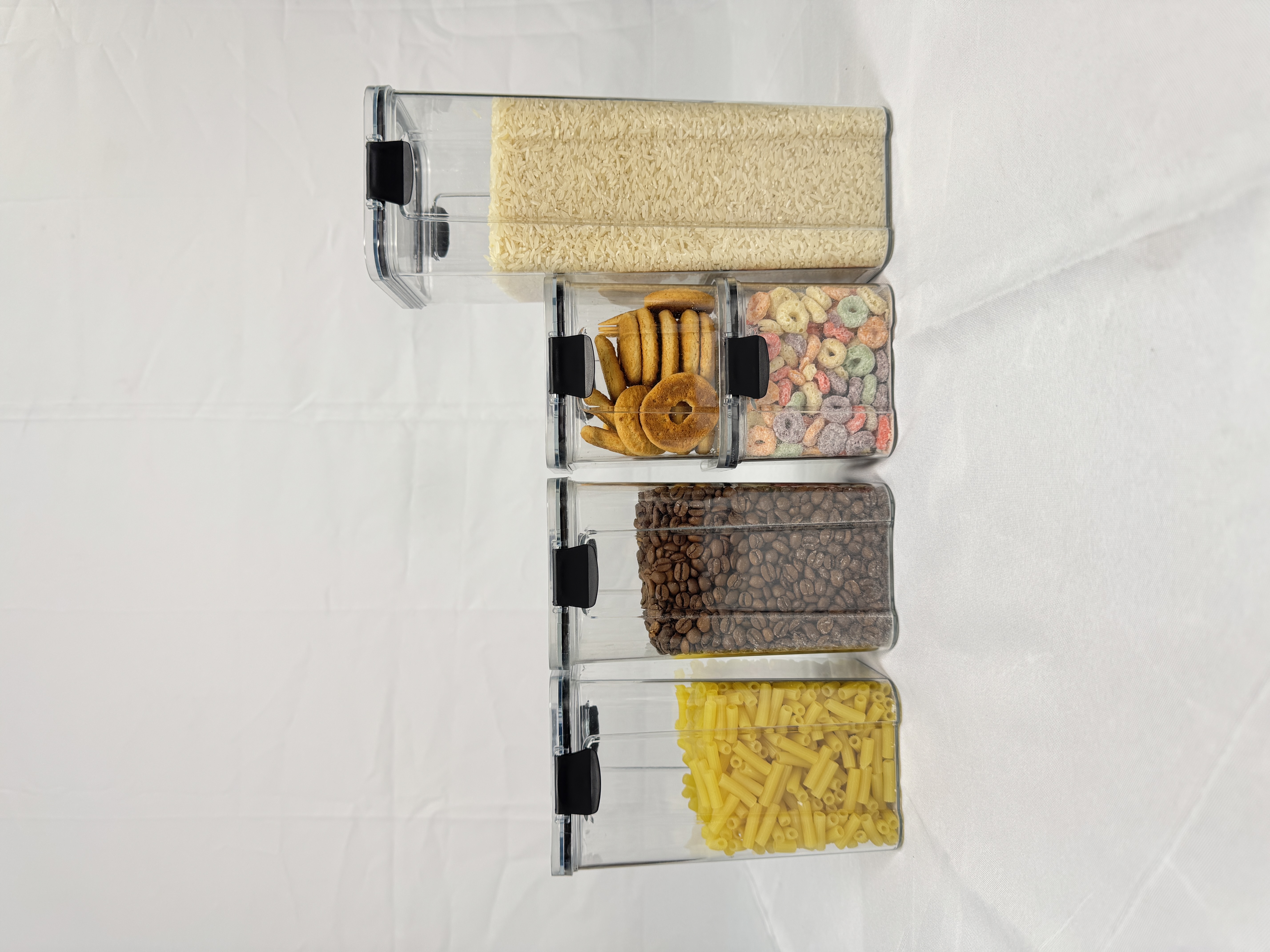 Potes herméticos vista superior fundo branco